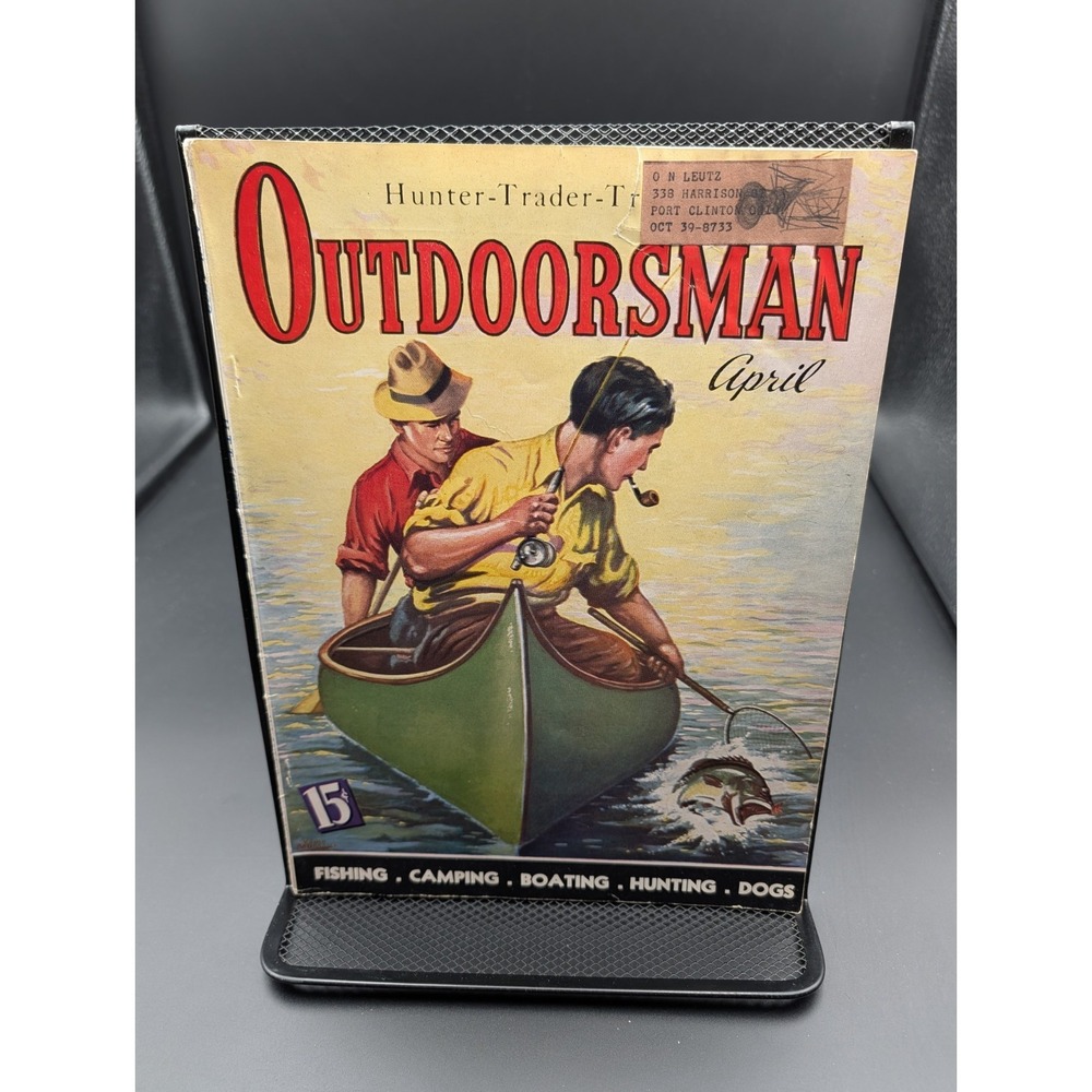 Hunter Trapper Trader OUTDOORSMAN MAGAZINE April 1939 Fishing Outdoorsman‎